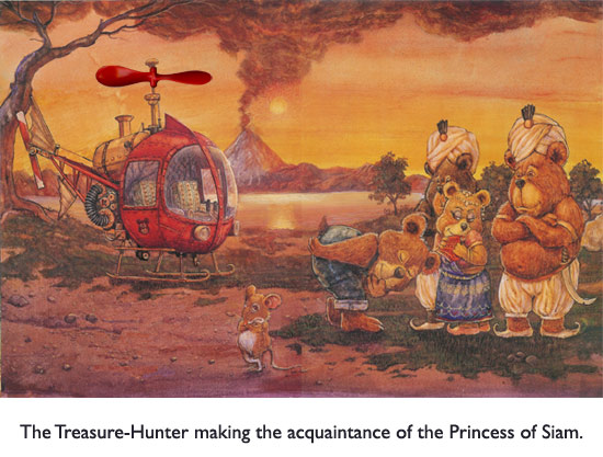 ‘The Treasure Hunter’s Helicopter’ Seems like those bodyguards should be of some use… but no, it’s all up to Bear to rescue the personal belongings of the Princess of Siam.